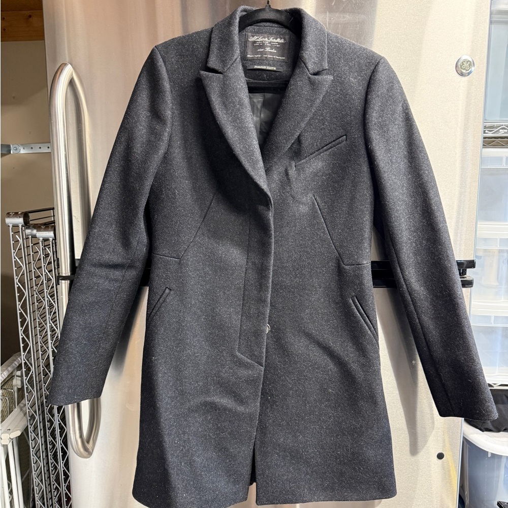 All Saints Charcoal Wool Coat